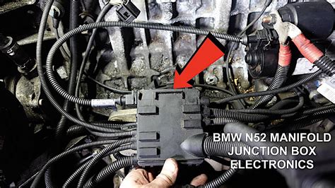 bmw engine junction box n51 opened up|wiring harness junction box under throttle body .